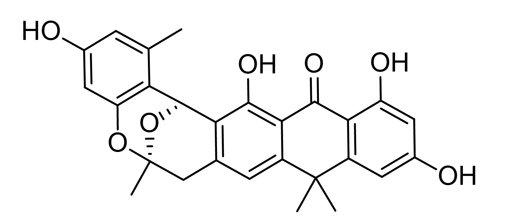 (-)-anthrabenzoxocinone A structure